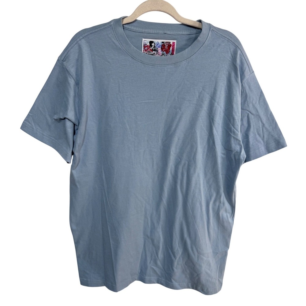 Rebel Vengeance Men's Large Blue T-Shirt Short Sleeve Plain Basic